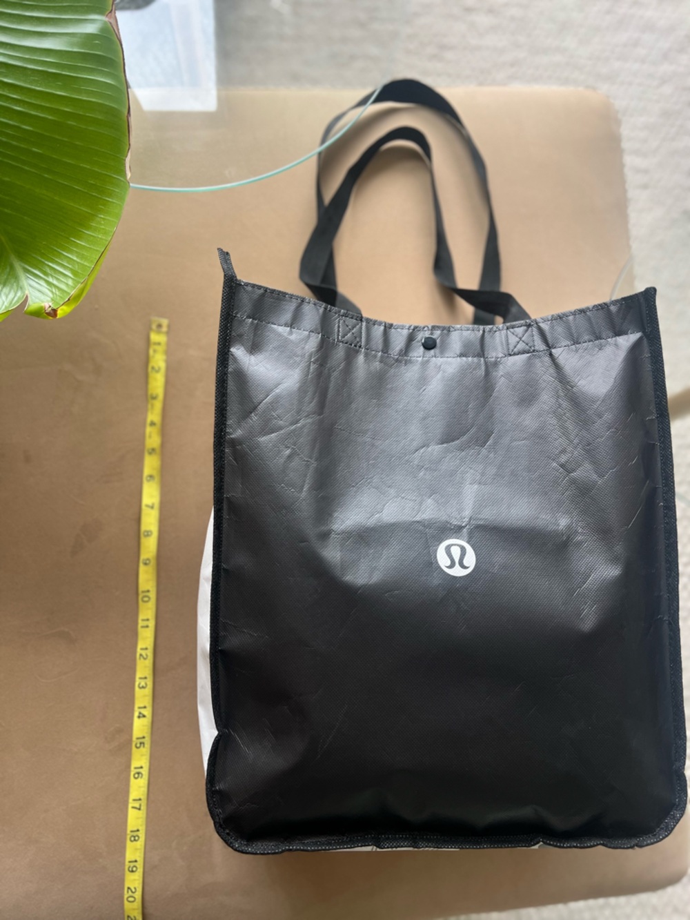 Lululemon Reusable Shopping Tote Bag Black White Logo | Gym Travel Bag - Picture 5 of 8